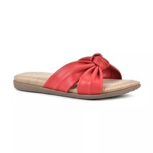 Women’s Cliffs By White Mountain Favorite Red Tan Sandals Size 7 US!
